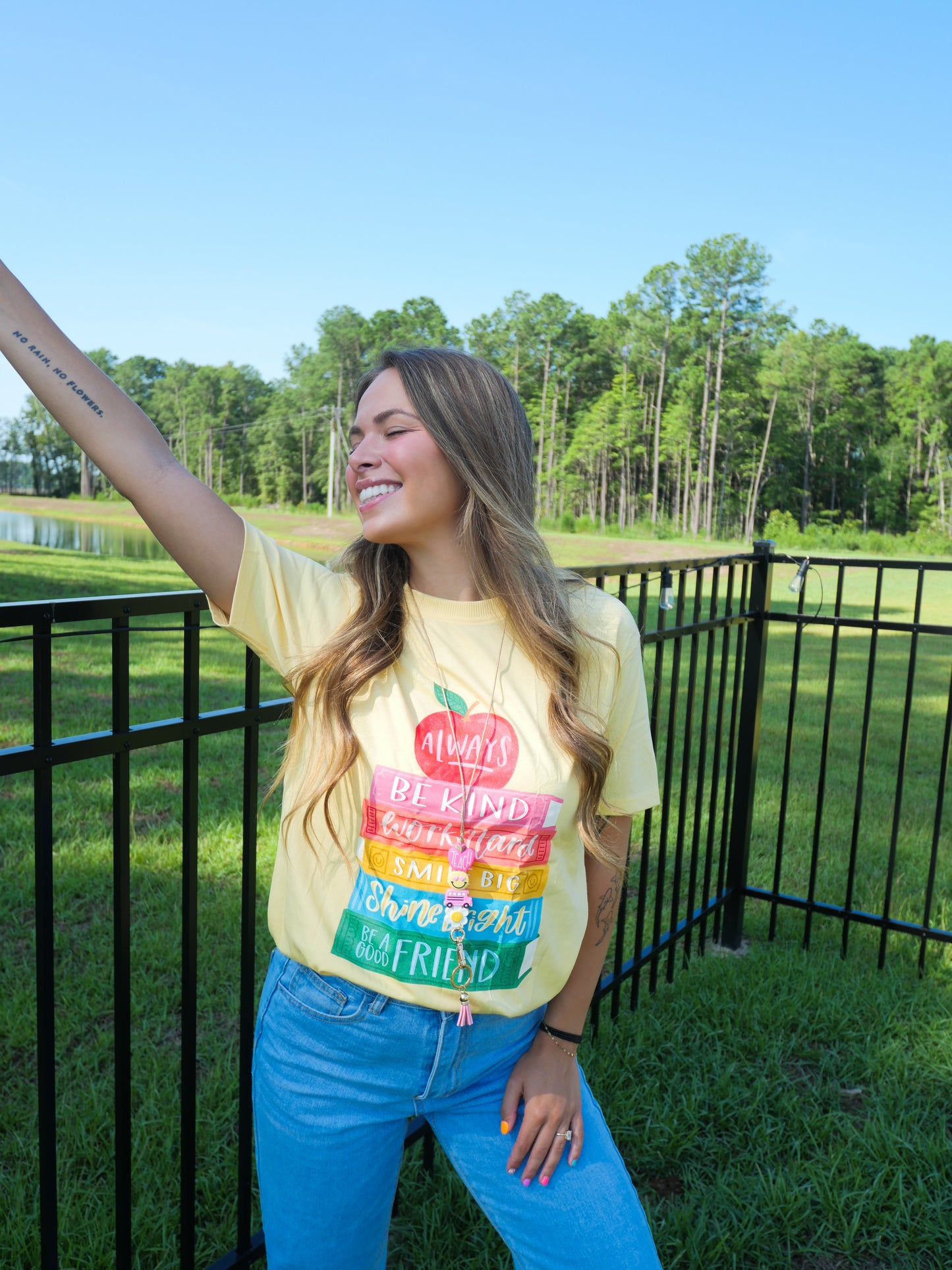 Yellow Be Kind Teach Tee