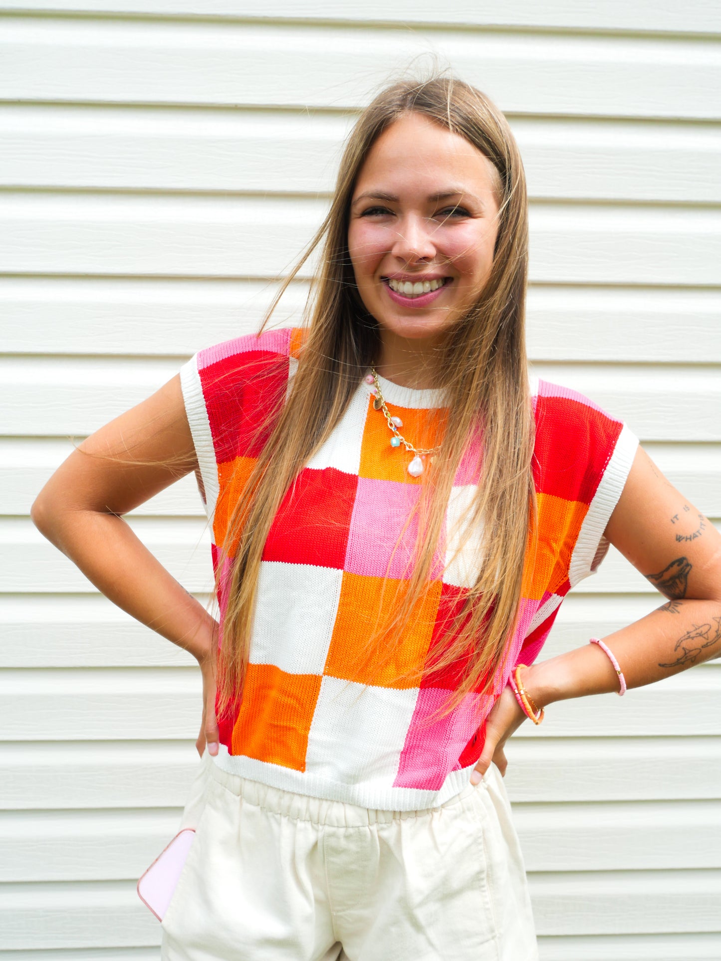 Red/Orange Block Sweater